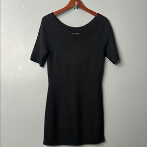 Elie Tahari Black Knit Short Sleeve Dress size Large